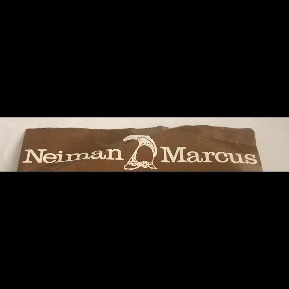 New Neiman Marcus Knit Shoe Bags Travel Beige Blue - Picture 3 of 14